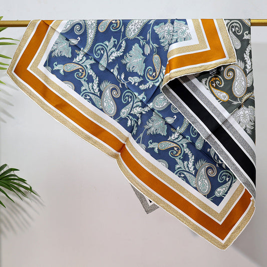 inRealSilk Double-Sided Heterochromatic Printing 03# 88cm*88cm A Large Square 100% Silk Scarves