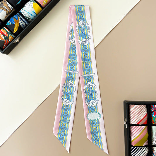 inRealSilk Twilly 18mm High Quality Powder Blue Court Harness 86cm*5cm 100% Silk (Mulberry Silk) Hair Bands&Bags Ribbons&Neckband